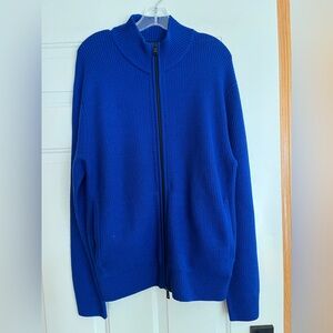 Theory Royal Blue Zip-Front Men's Sweater NWT